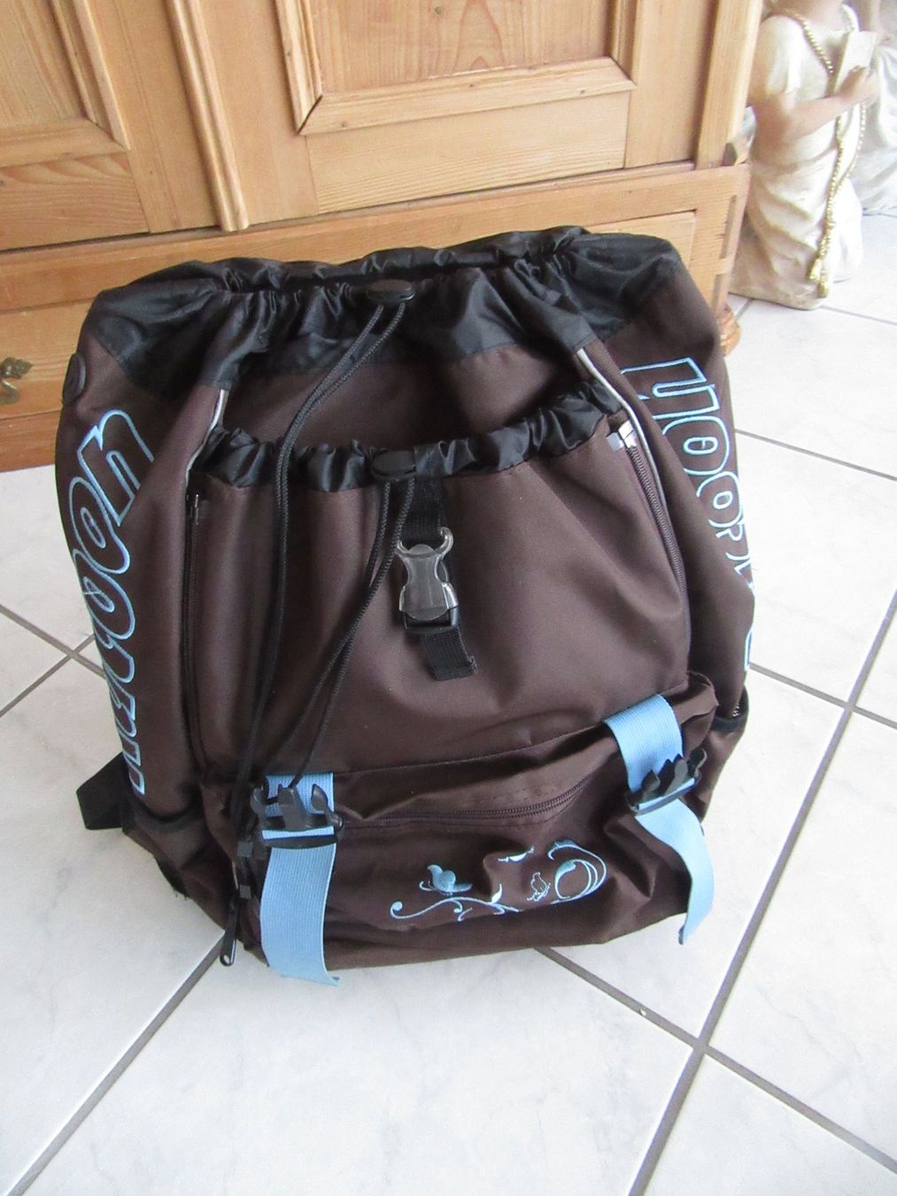 Racoon Kindertaschen: Kult Schulrucksack Racoon Braun/Blau – Gebraucht aus Mels von Sandylein 2