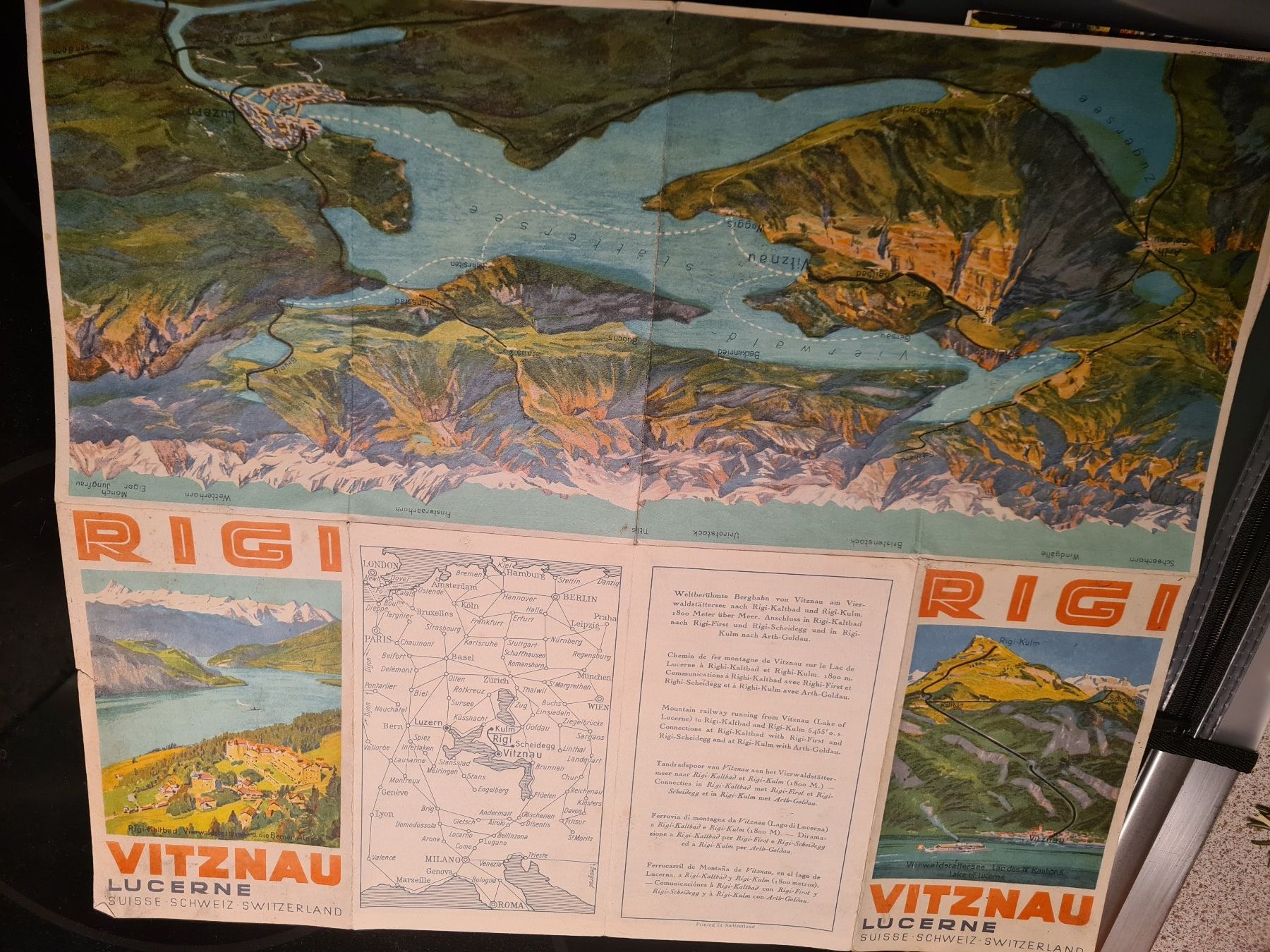 Documenti: Prospekt RIGI Vitznau Lucerne antik Rigibahn – Usato da Miège venduto da engernhaus 1