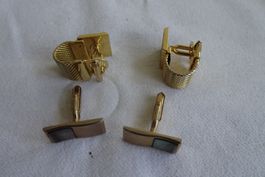 goldene Manschettenknöpfe 2 Sets mit Dose
