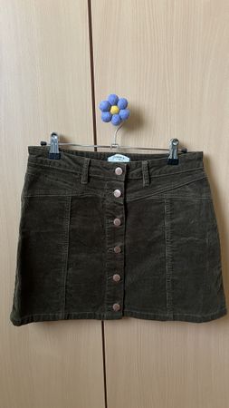 Olivegrüner Cord Minirock