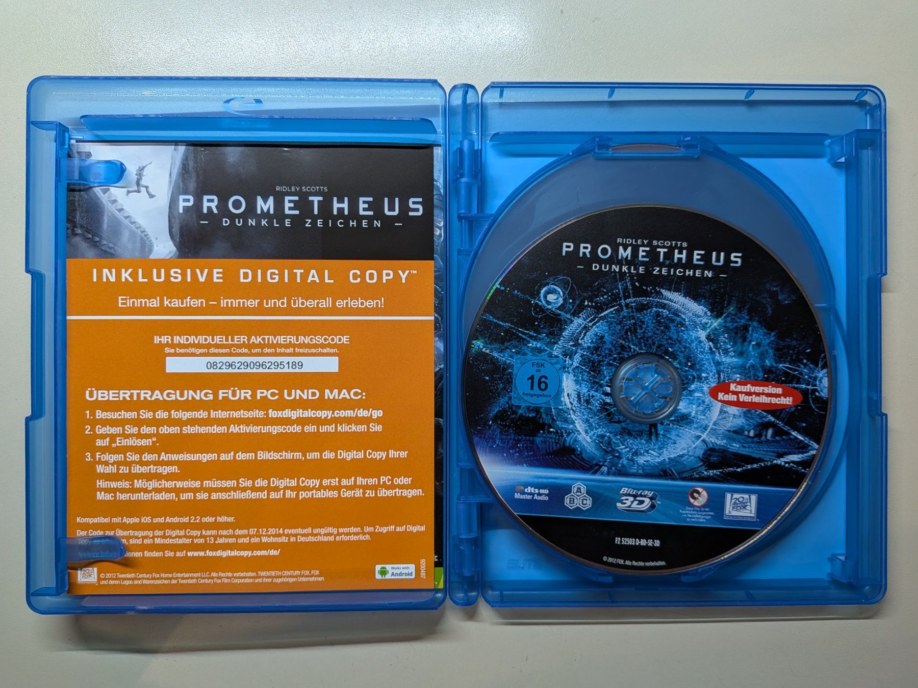 Tutti i DVDs: "Prometheus" von Ridley Scott [3 Blu-rays+DVD/2D&3D] – Usato da Port venduto da gecotom 2