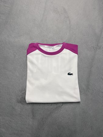 T-shirt Lacoste blanc et rose taille 164 cm