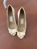 Salvatore Ferragamo Peeptoe Pumps Grösse 39,5 beige