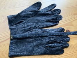 Elegante Lederhandschuhe, schwarz, Gr. S