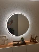 Runder Spiegel mit LED-Beleuchtung, Batteriebetrieben