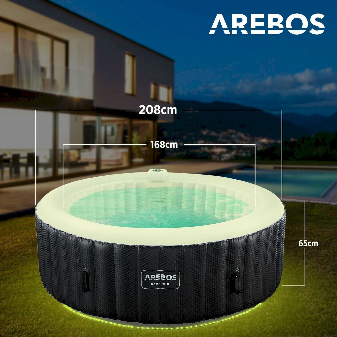 Whirlpool: In-Outdoor Whirlpool "SANTORINI" mit LED – Nuovo e nell'imballaggio originale da Bottighofen venduto da zaap 1