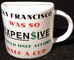 🌉Halbe Tasse San Francisco ☕ Souvenir Gag-Geschenk Rarität