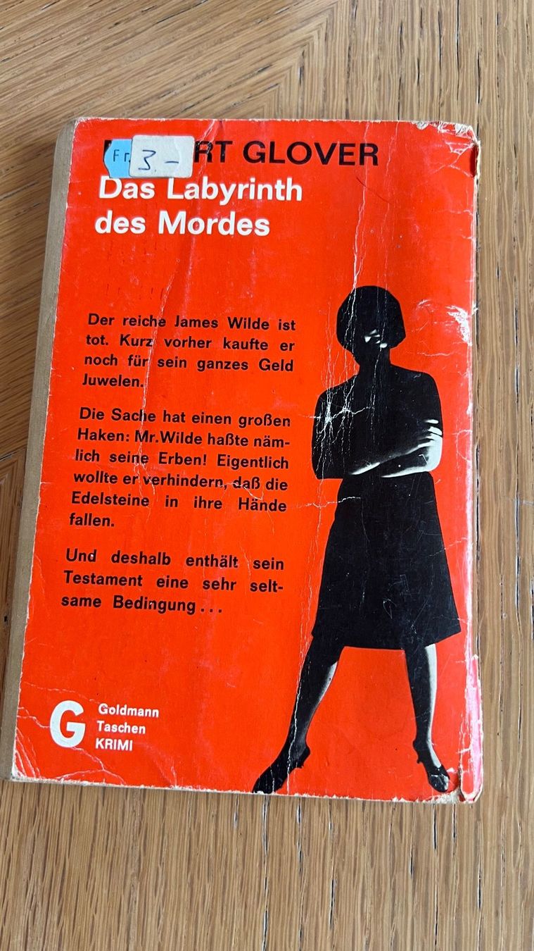 Libri: Robert Glover - Das Labyrinth des Mordes 1951 – Usato da Schübelbach venduto da Dolly990_2 1
