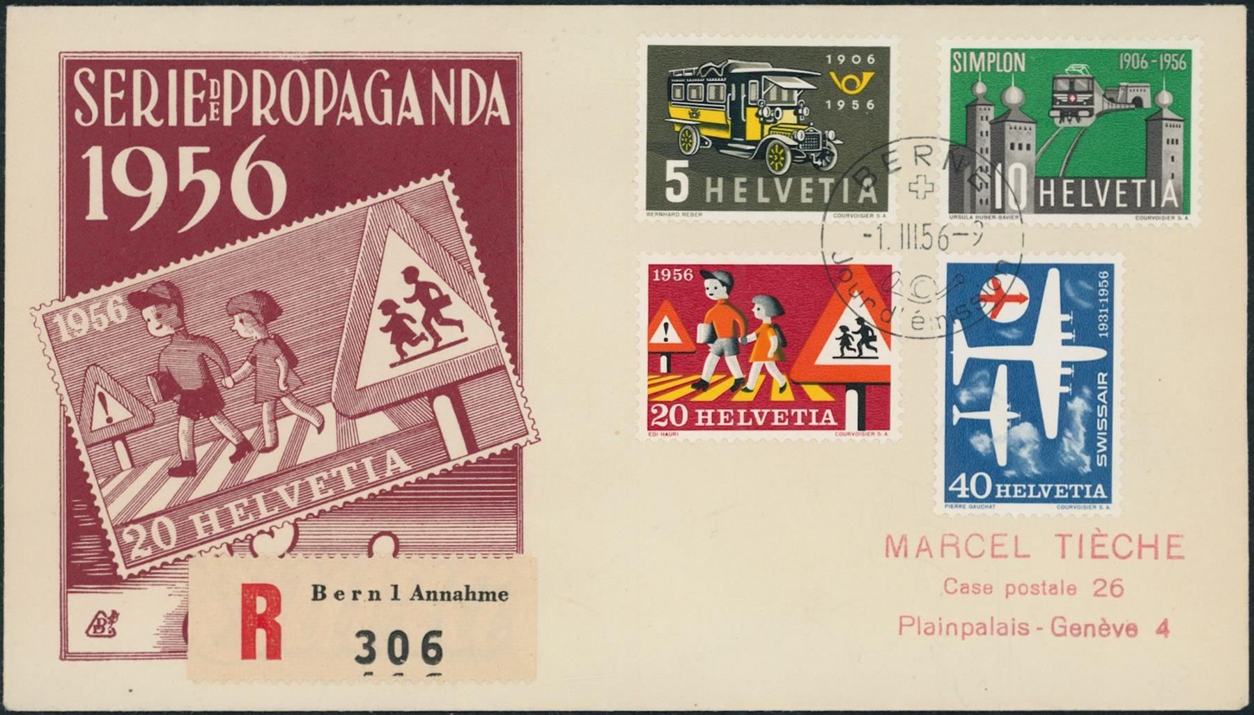 Tutti i francobolli: 1956 - Werbemarken - FDC ET · fr – Usato da Schindellegi venduto da leecollect