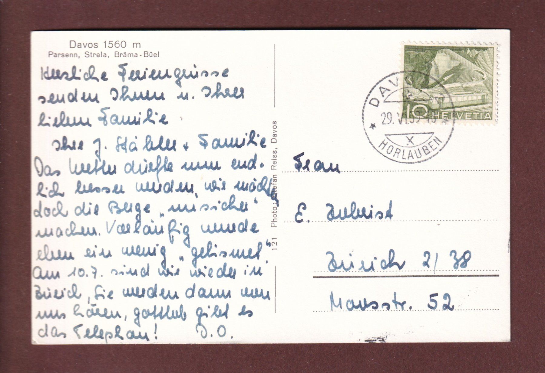Cartoline postali: DAVOS - 5 Bilder - 1959 – Usato da Pully venduto da nicecards 1