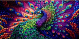 Diamond Painting Pfau 40cm x 70cm