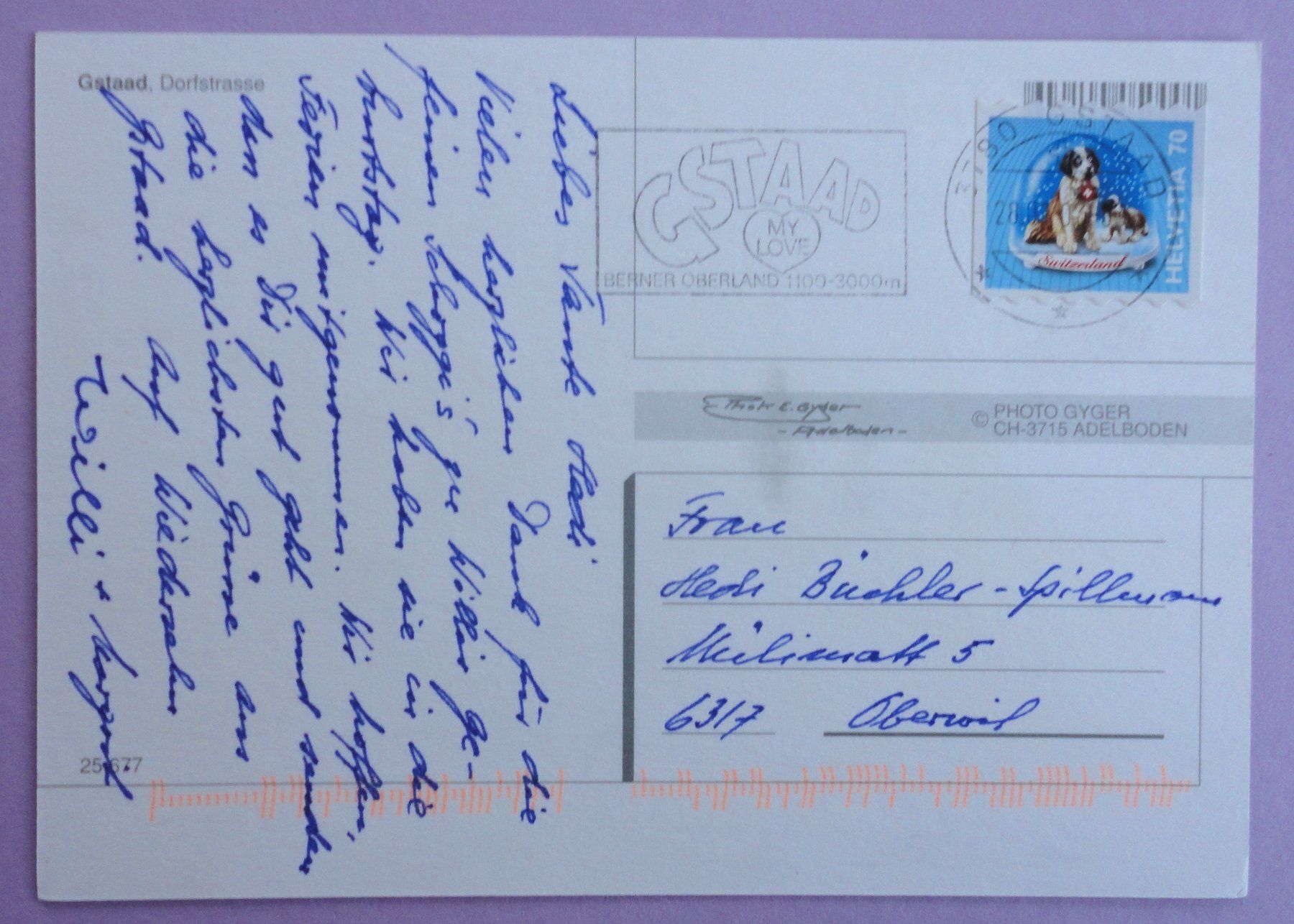 Cartoline postali: Gstaad, Dorfstrasse – Usato da Fétigny venduto da Billy2miny 1