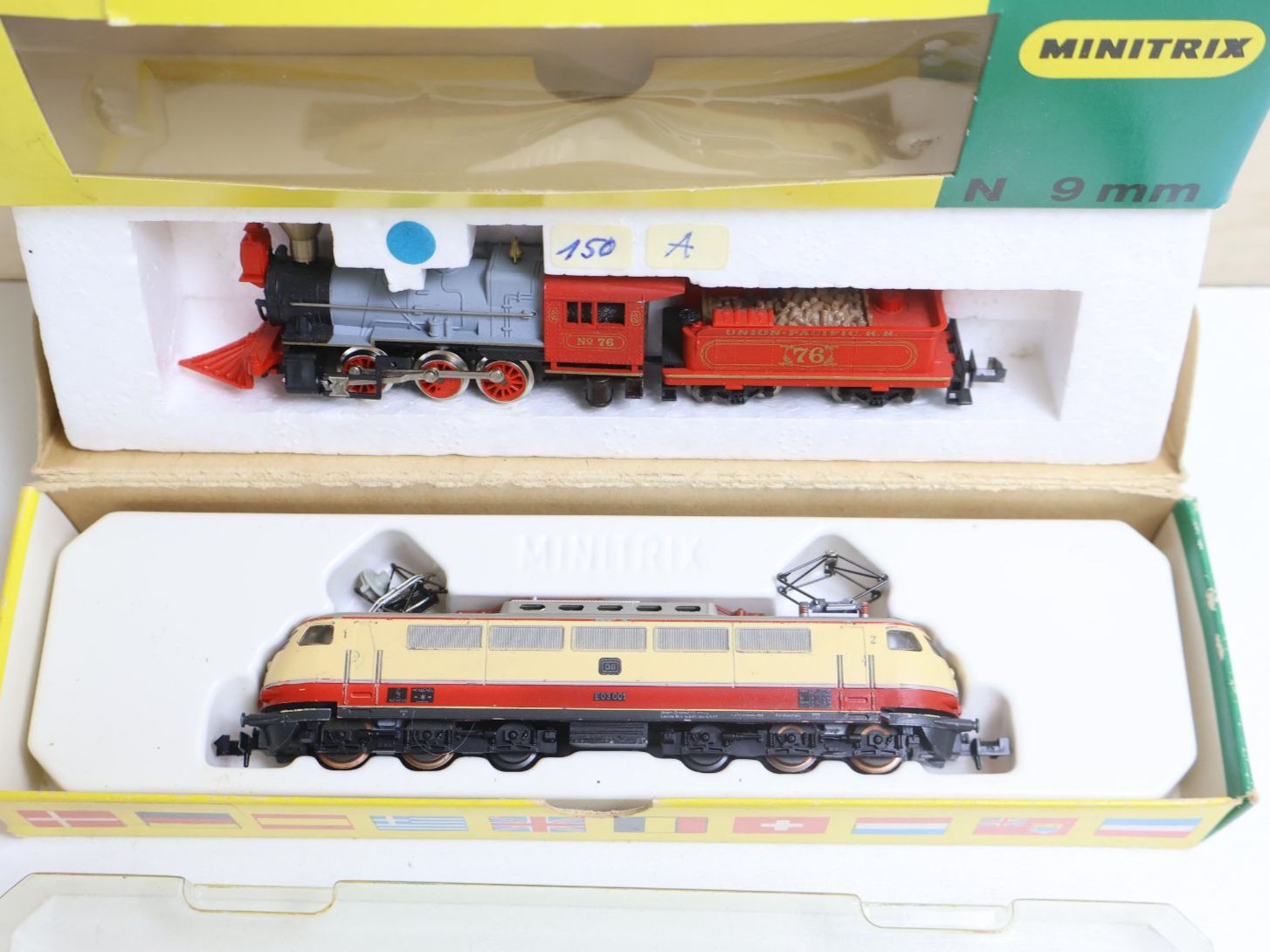 Trix Modelleisenbahnen: Minitrix 2 x Loks TEE BR E03 & Dampflok - Spur N – Gebraucht aus Winterthur von Monstera