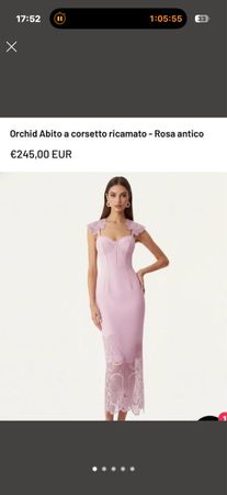 Zartrosa Spitzenkleid mit Korsett-Oberteil Gr. 38