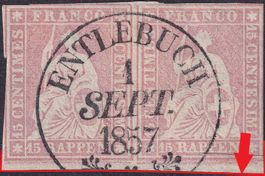1857, ausserordentliches PAAR 24F von ENTLEBUCH, Kat: 1100.-