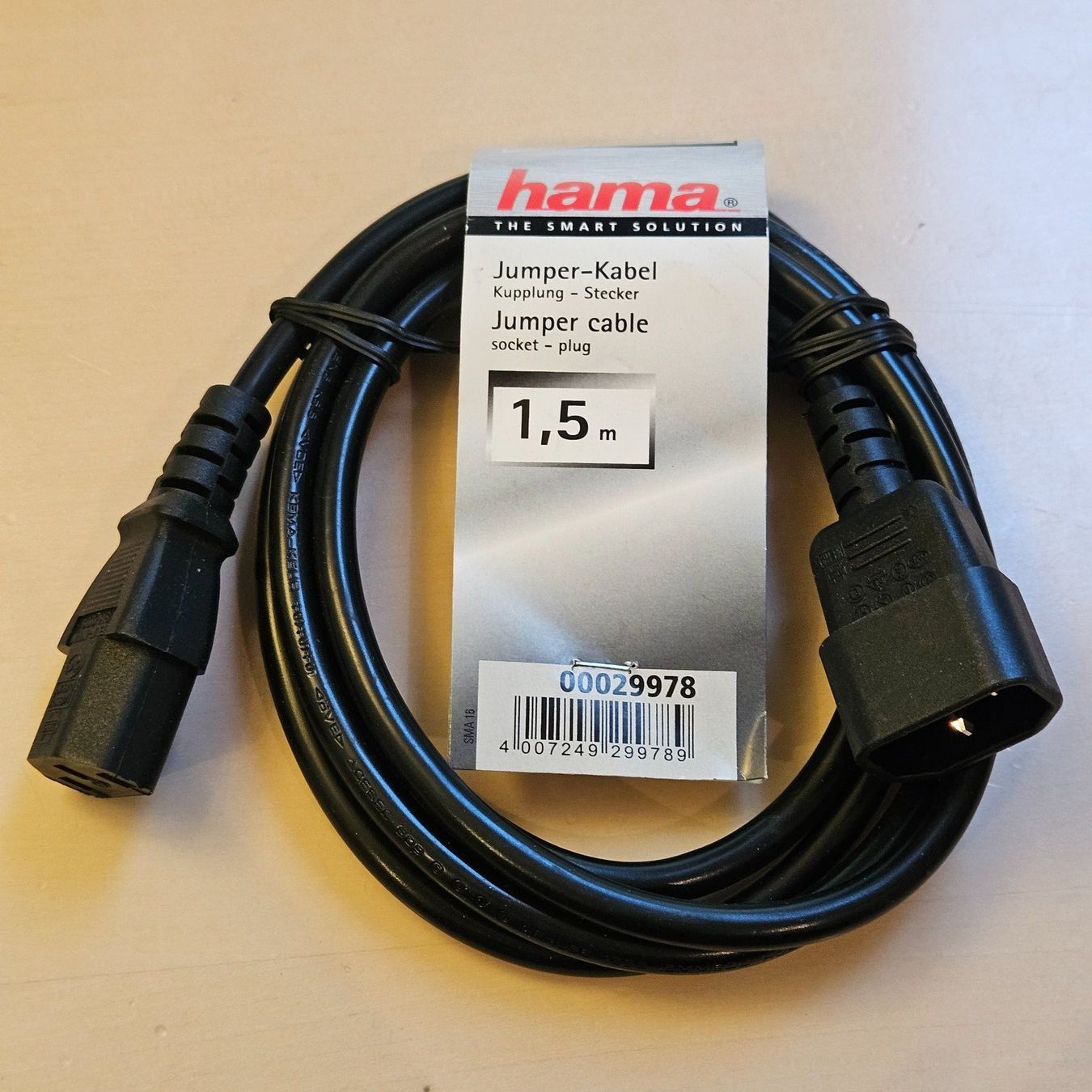 Hama Cavi: Gerätekabel 1.5 m; IEC 60320 – Nuovo e nell'imballaggio originale da Wettingen venduto da Christianv