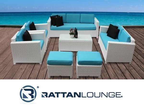 Divani: Möbel Set Rattan Garten Lounge in weiss – Nuovo e nell'imballaggio originale da Bern venduto da rattan-lounge