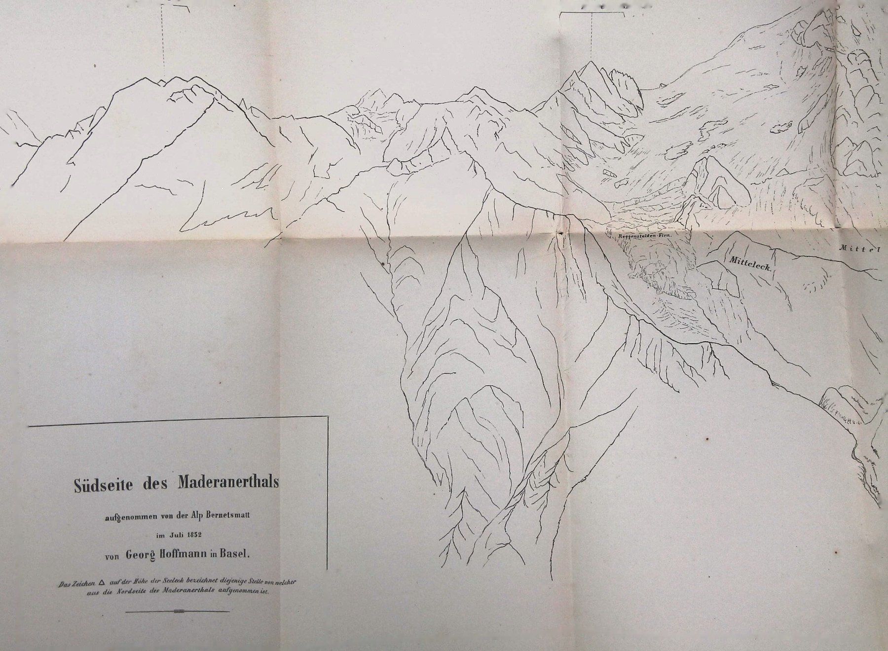 Incisioni: Maderanertal grosse Panorama von Georg Hoffmann 1865 – Usato da Rafz venduto da Helvet32 2