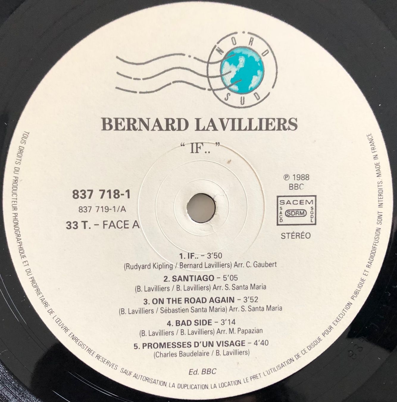 Dischi in vinile: BERNARD LAVILLIERS - IF – Usato da Poliez-Pittet venduto da Newtown-Records 4