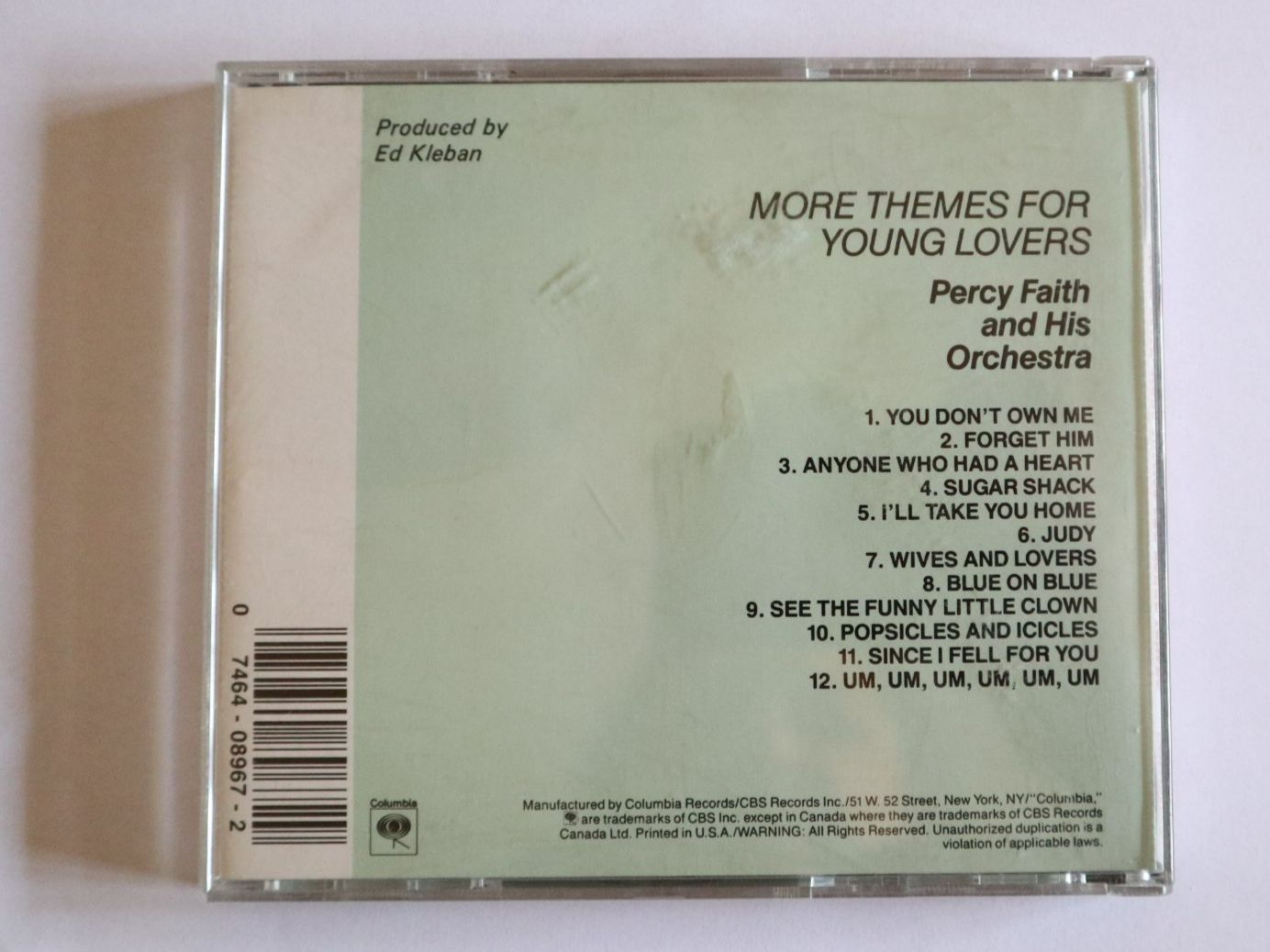 CD: CD More Themes for Young Lovers Percy Faith – Usato da Eschenbach SG venduto da Astalavista 1