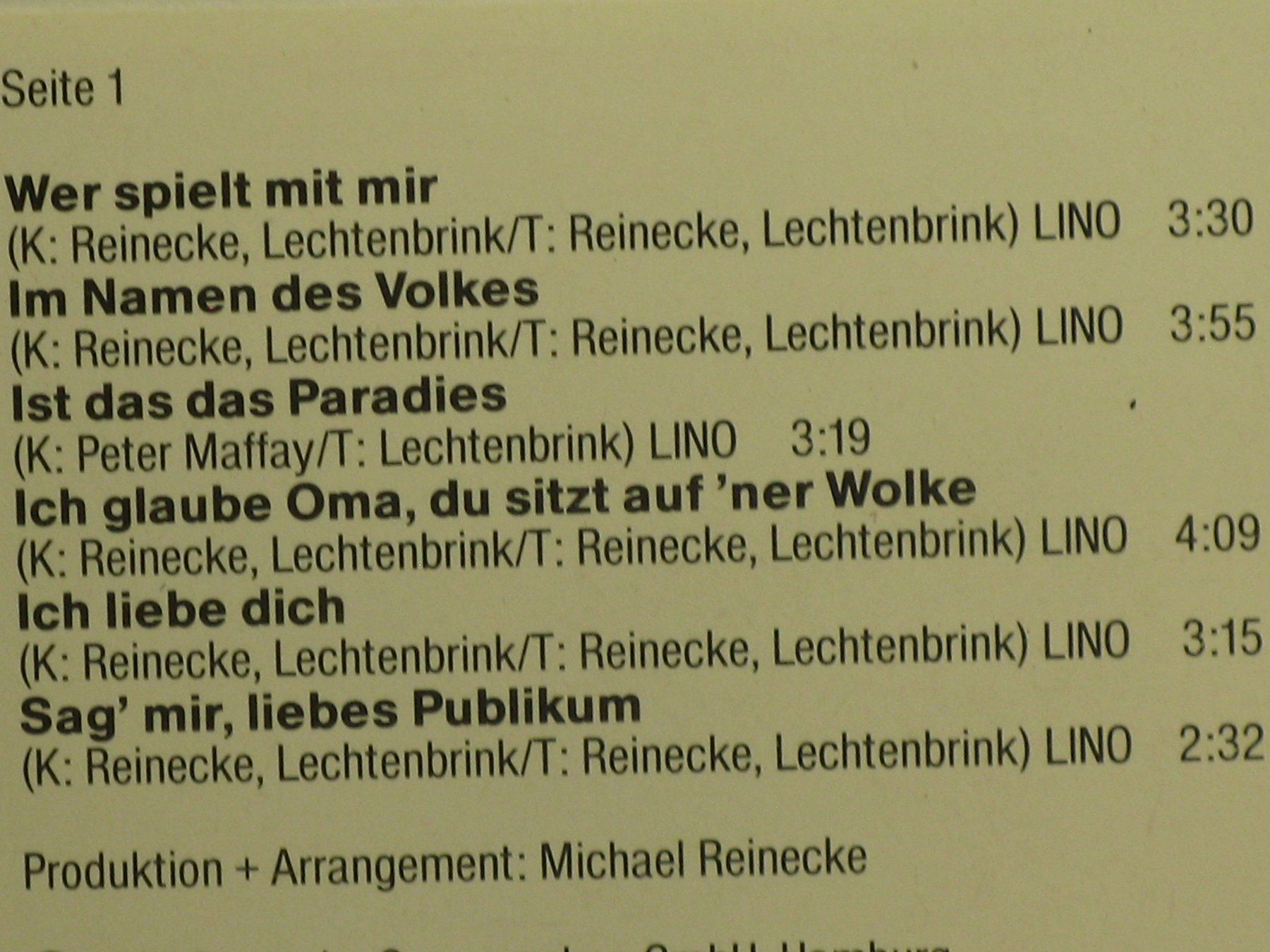 Kompaktkassetten: VOLKER  LECHTENBRINK   Wer spielt mit mir – Gebraucht aus Langnau i. E. von mar_hw58 1