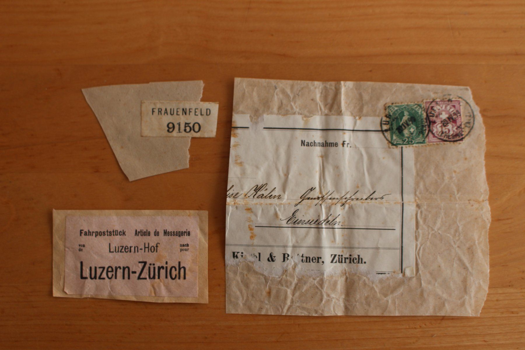Dokumente: Alte  Dokumente - Schweiz, ca. 1900 – Gebraucht aus einsiedeln von Huttli 1