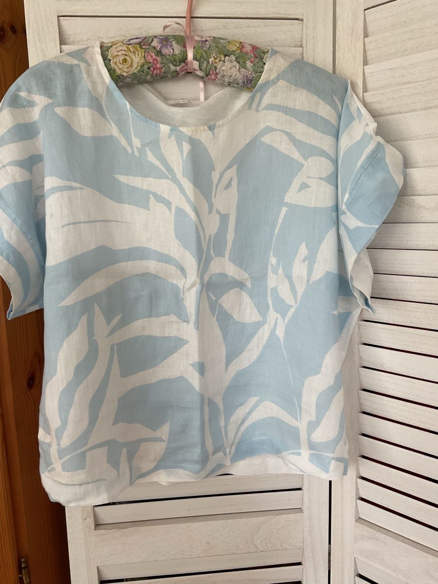 Camicette: s.Oliver Damen Oberteil kurzarm Grösse 38 Blumenmuster Weiss – Usato da Roggwil TG venduto da Straven