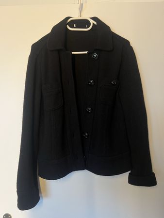 Schwarze Jacke Wolle, Grösse 38 36 S M