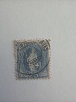 Briefmarke Helvetia 2 Francs blau gebraucht