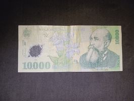 Rumänische 10.000 Lei Banknote vom jahre 2000.