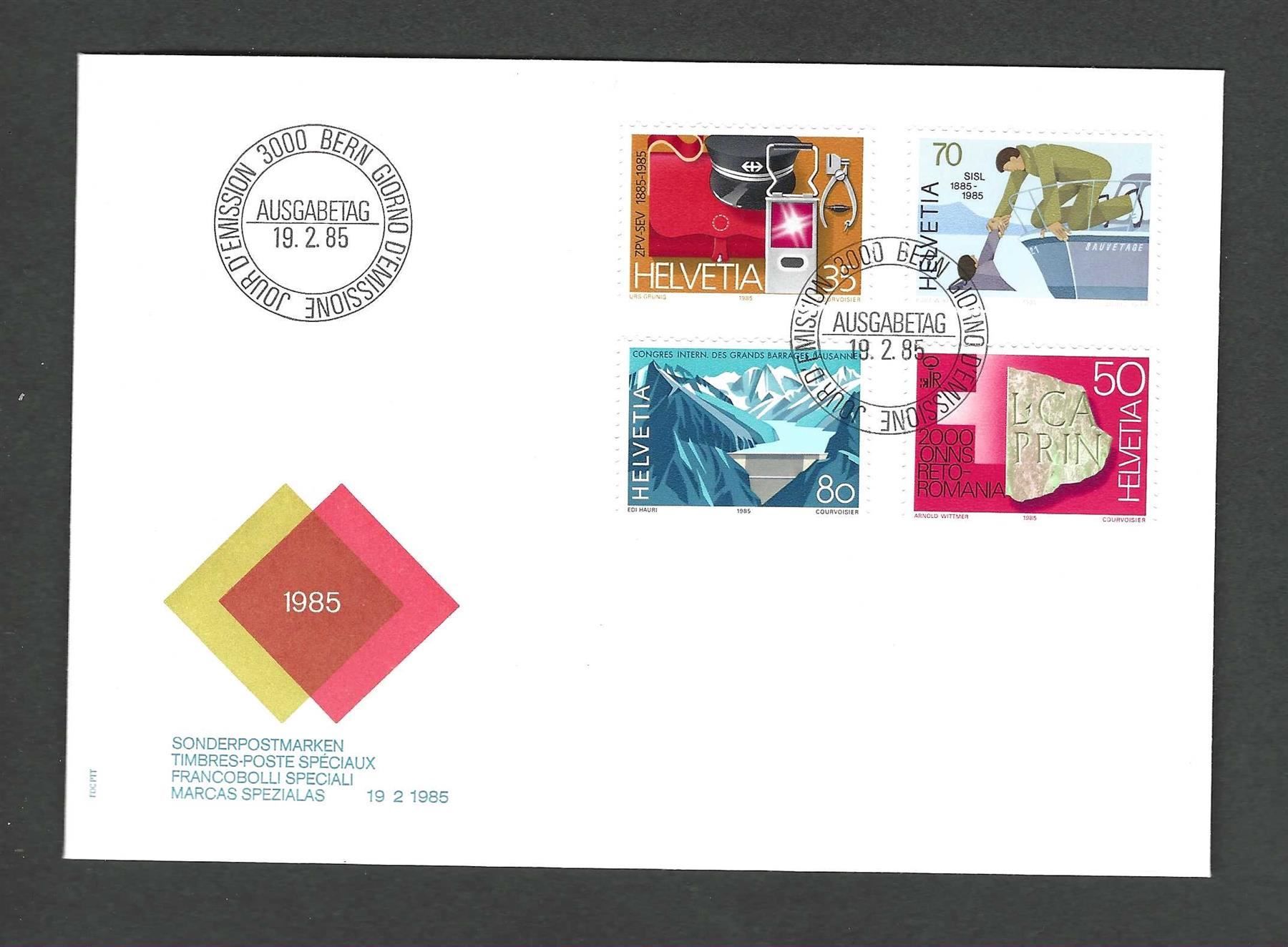 Tutti i francobolli: CH FDC Satz 1985 – Usato da Koblenz venduto da Markenhimmel