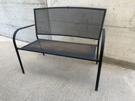 2 Gartenbänke Metall Gitter schwarz gebraucht