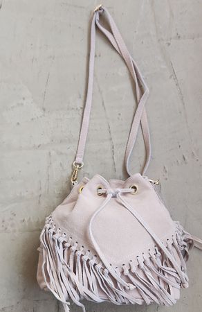 Sac seau suède rose clair neuf
