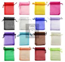 100x Organza Säckchen Schmuck Beutel Geschenktüten in Gelb