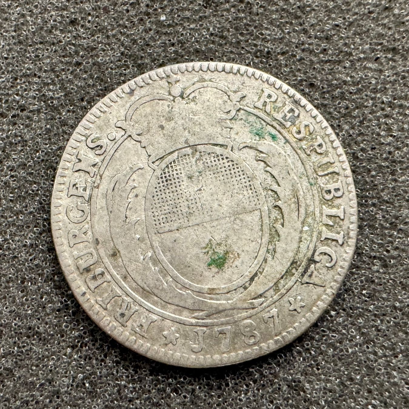 Alle Münzen: 1/4 Gulden Kanton Freiburg 1787 – Gebraucht aus Reitnau von tb-muenzen 1
