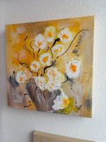 Gemälde - Abstrakt Bild mit gelben Blumen - wie neu