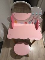 Kinderschminktisch mit Hocker Wolkenform rosa guter Zustand