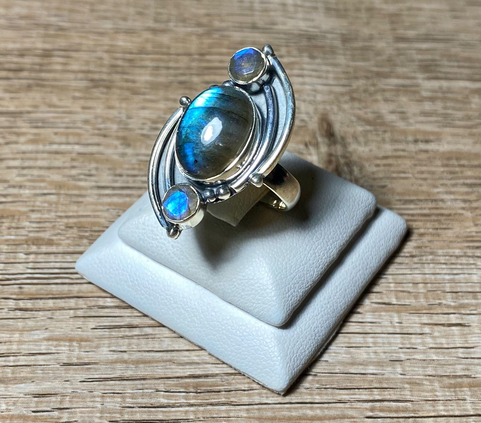 Ringe: kunstvoller Silber(925)ring mit natürlichem Labradorit – Neu und originalverpackt aus Laax von Kiki_Kingdom3 2