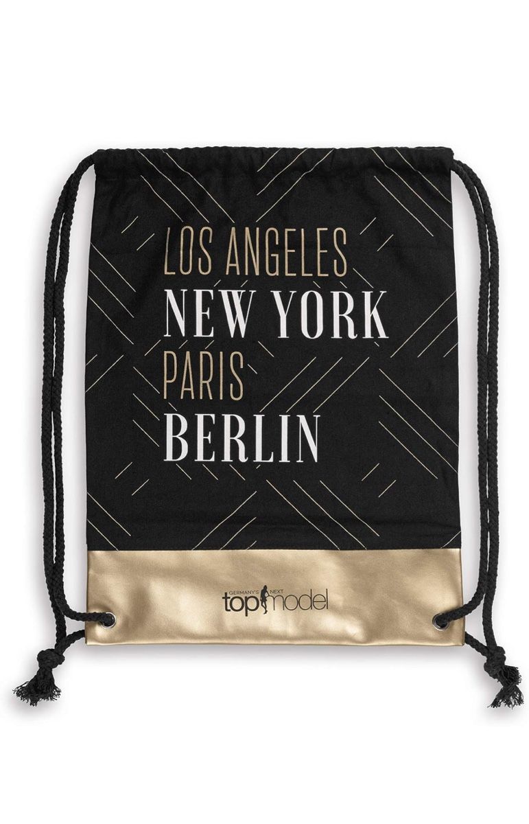 Borse da donna: GNTM Topmodel Turnbeutel schwarz gold – Nuovo e nell'imballaggio originale da Effingen venduto da Daizyy