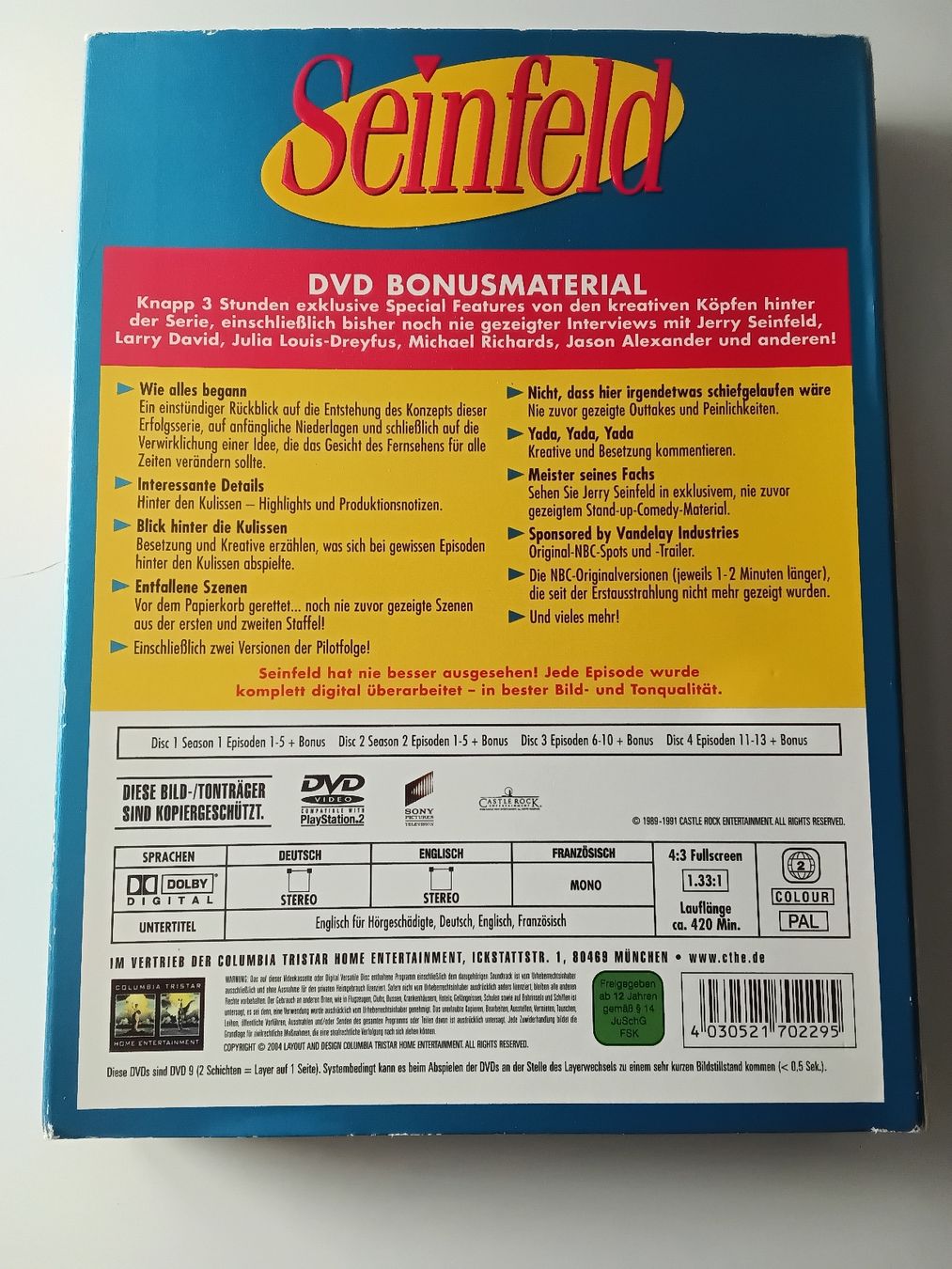 Tutti i DVDs: Seinfeld Seasons 1 & 2 DVD Box Set with 4 DVDs – Usato da Immensee venduto da vgitter 9