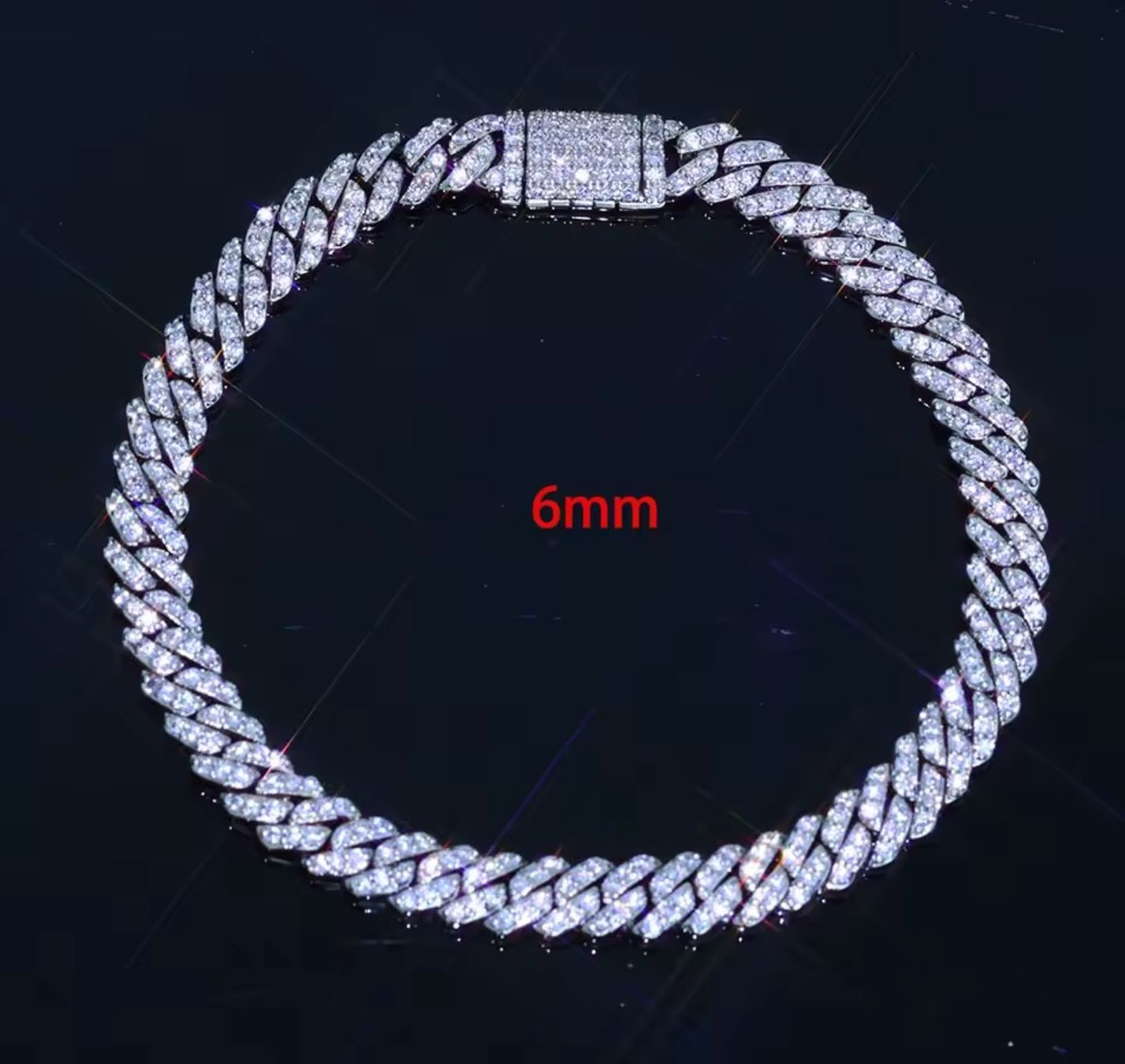 Catenine: Iced out Kette Silber 55 cm x 6mm – Nuovo e nell'imballaggio originale da Suhr venduto da ChronixChronometer