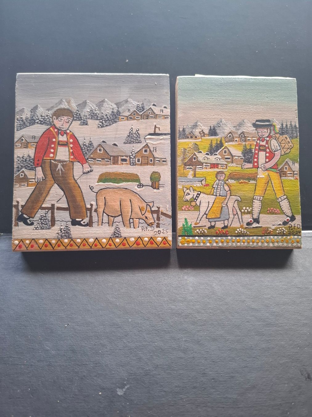 Dipinti: Wunderschönes 2 Bild Sommer Winter ** 41 ** 43 – Usato da Zürich venduto da Soragno50