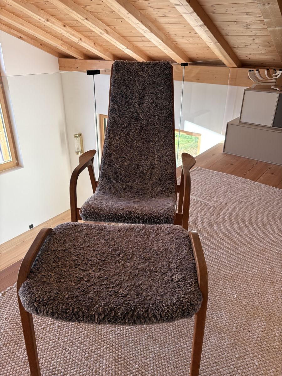 Swedese Poltrone: Swedese Lamino Sessel mit Hocker   – Usato da Zuoz venduto da stumholm 4