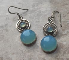 Ohrring Silber 925 mit Chalzedon