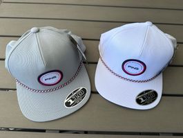 2 Stück PING - Golfcaps - Neu - weiss und grau
