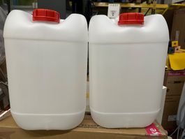 2 Stk. neue Industrie-Kanister, 20 Liter, natur