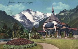 Interlaken vintage Postkarte, Kursaal u. Jungfrau, Top! 1913