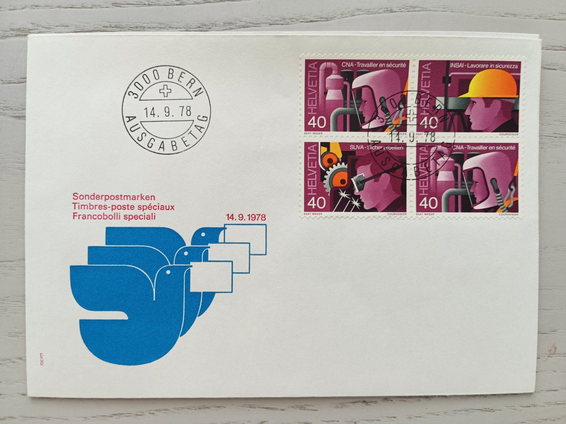 Tous les timbres: 1978 FDC Werbemarken Viererblock – D'occasion à Dübendorf par goeggi79