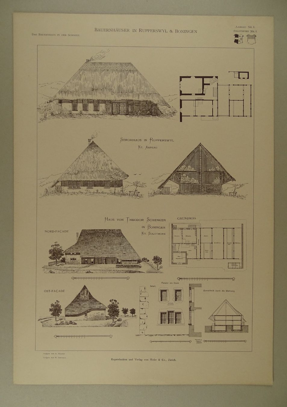 Incisioni: RUPPERSWIL & BONINGEN, AARGAU & SOLOTHURN, DIROGRAPHIE 1910 – Usato da Grüningen venduto da Kartensammler