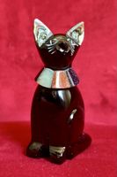 wunderschöne Katzenfigur aus Obsidian u.a.✨unikat!